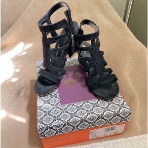 New ISOLA Black Suede Sandals Sz. 9